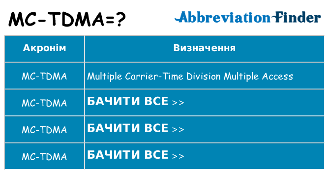Що mc-tdma означають