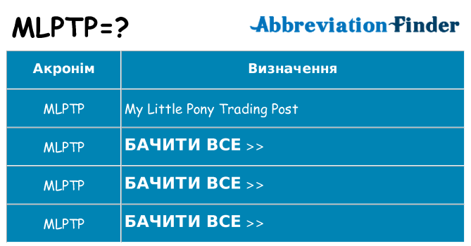 Що mlptp означають