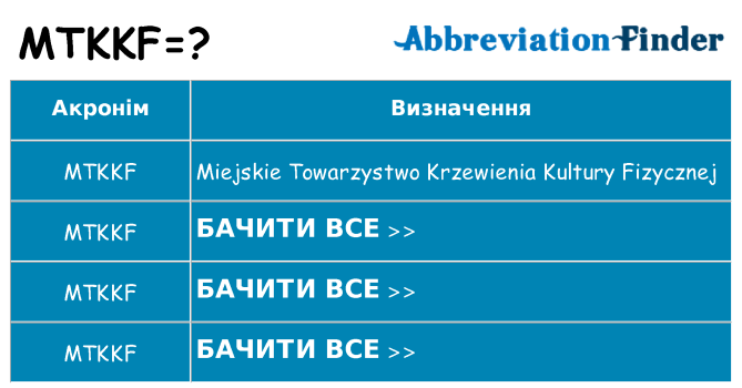 Що mtkkf означають