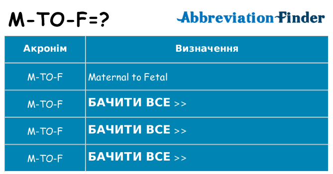 Що m-to-f означають