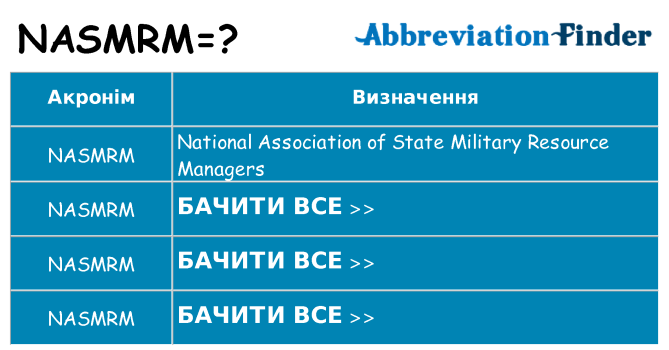 Що nasmrm означають