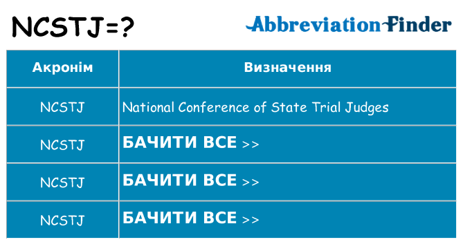 Що ncstj означають