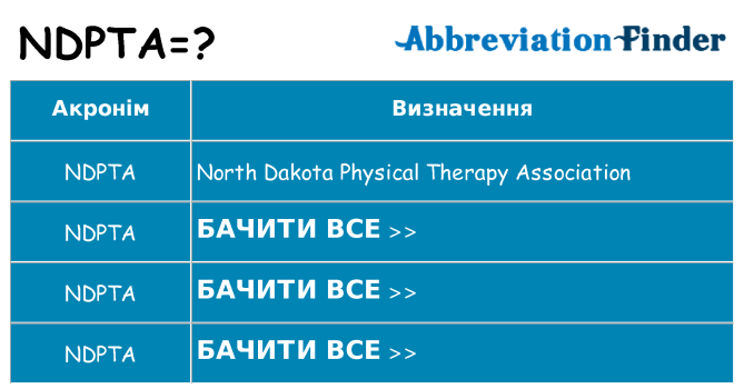 Що ndpta означають