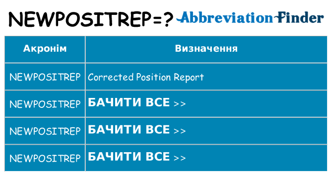 Що newpositrep означають