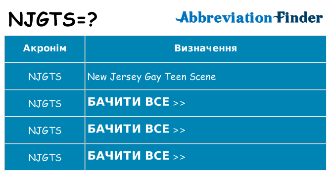 Що njgts означають