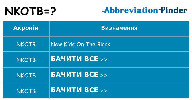 Що nkotb означають