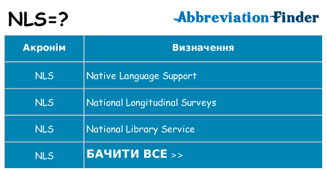 Що nls означають