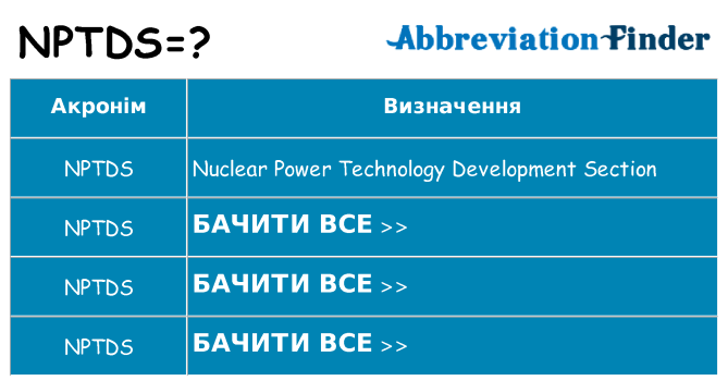 Що nptds означають