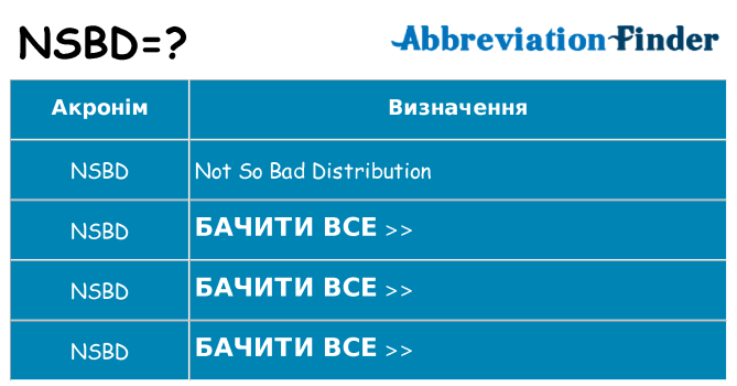Що nsbd означають
