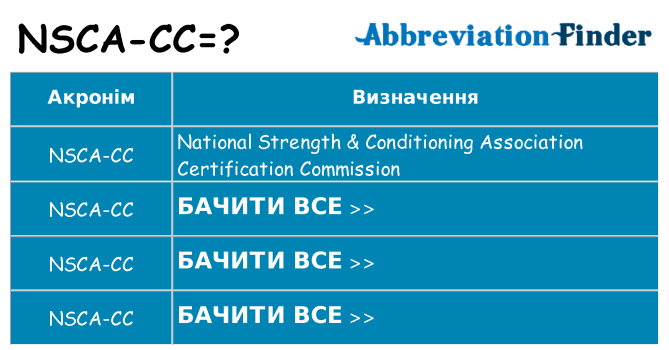Що nsca-cc означають