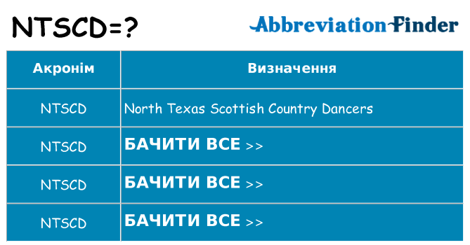 Що ntscd означають