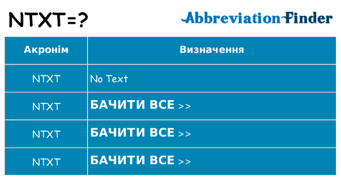 Що ntxt означають