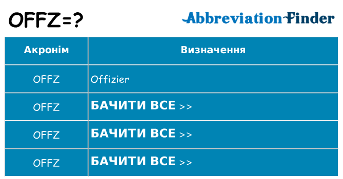 Що offz означають