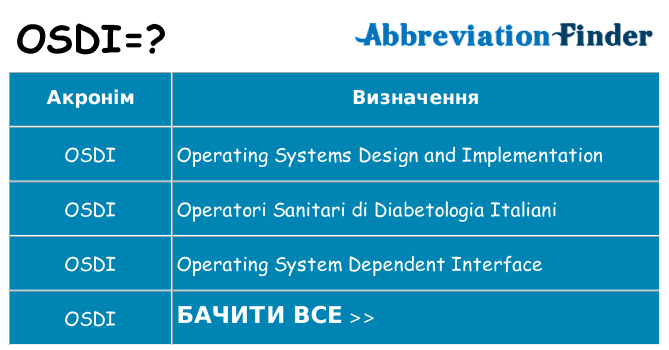 Що osdi означають
