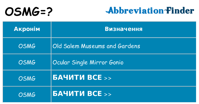 Що osmg означають