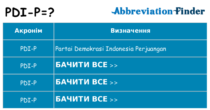 Що pdi-p означають