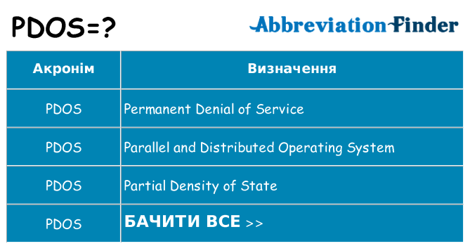 Що pdos означають