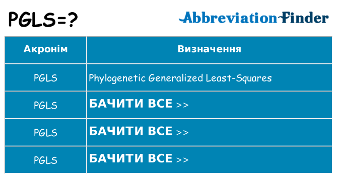 Що pgls означають