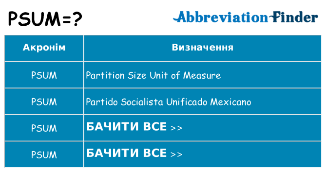 Що psum означають