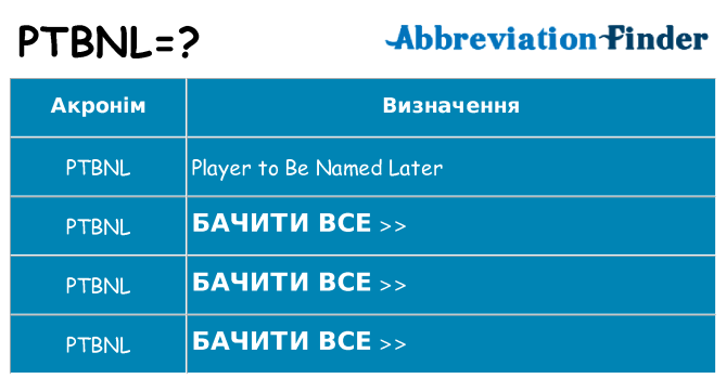 Що ptbnl означають