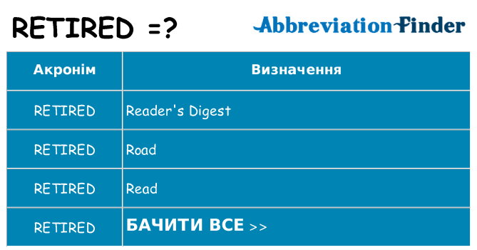 Що retired означають