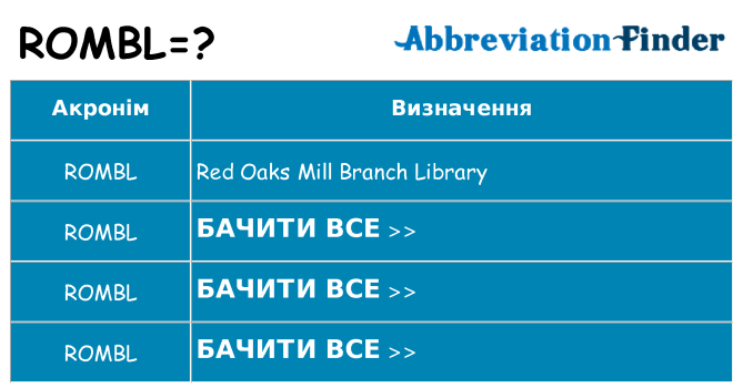 Що rombl означають