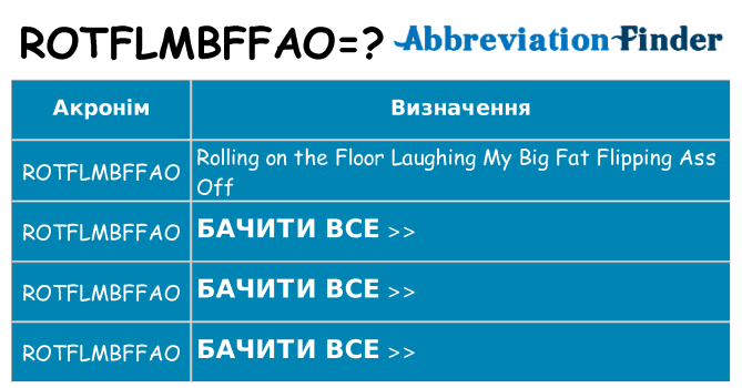 Що rotflmbffao означають