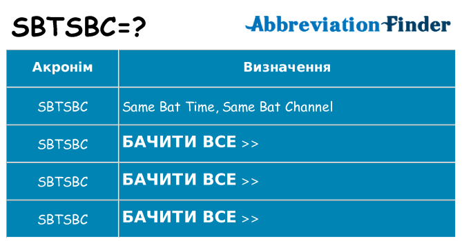 Що sbtsbc означають