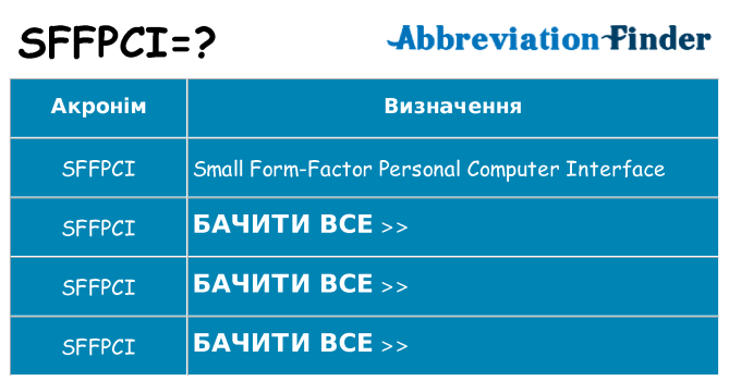 Що sffpci означають