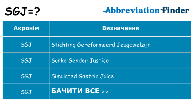 Що sgj означають