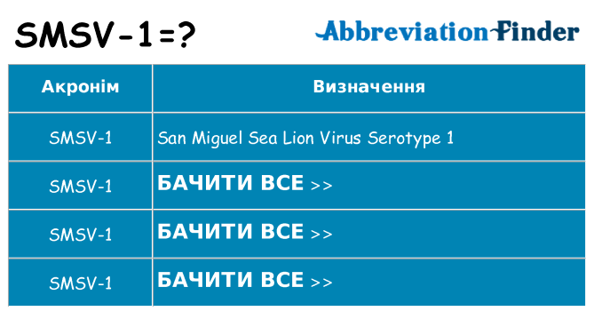 Що smsv-1 означають