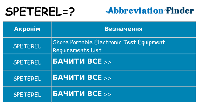 Що speterel означають