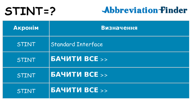 Що stint означають