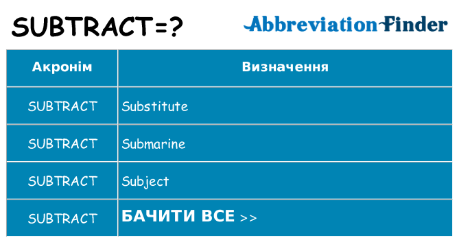 Що subtract означають