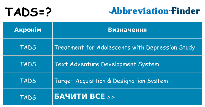 Що tads означають