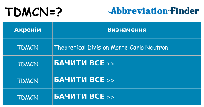 Що tdmcn означають