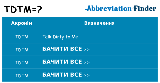 Що tdtm означають