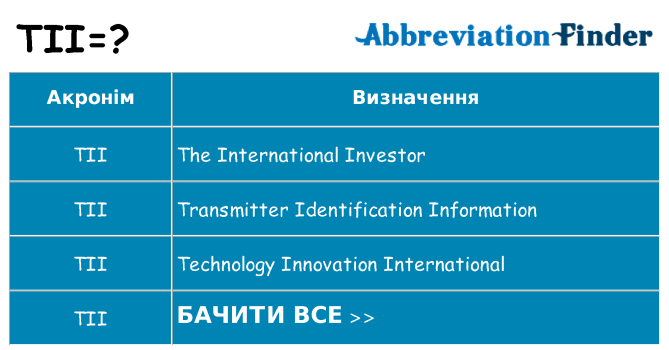 Що tii означають