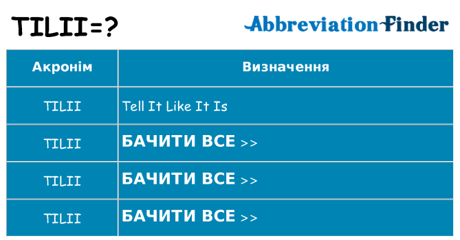 Що tilii означають