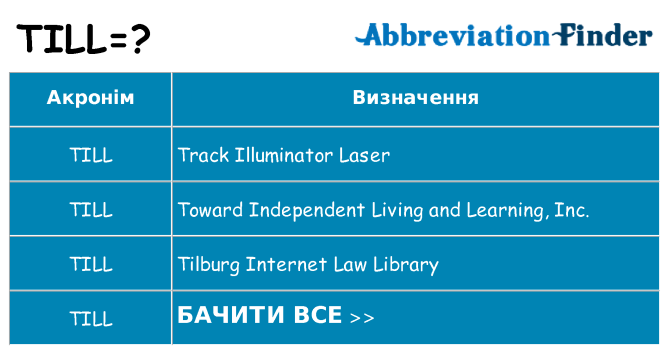 Що till означають