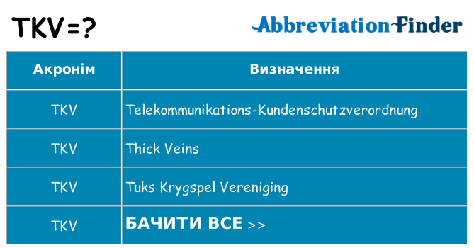 Що tkv означають