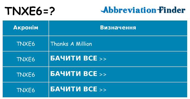 Що tnxe6 означають