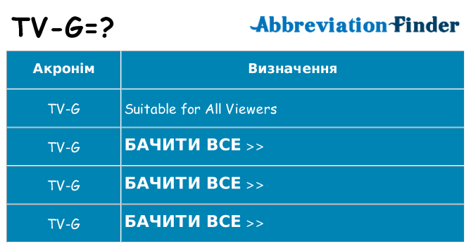 Що tv-g означають