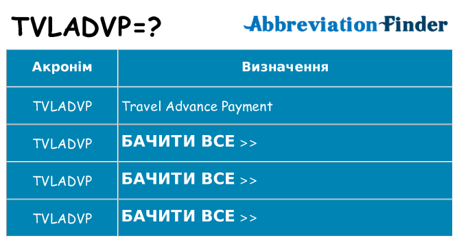 Що tvladvp означають