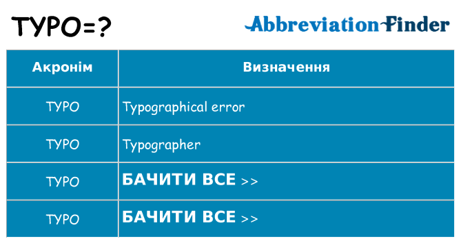 Що typo означають