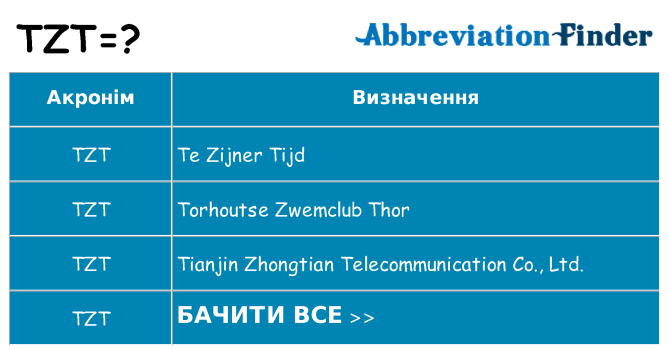 Що tzt означають