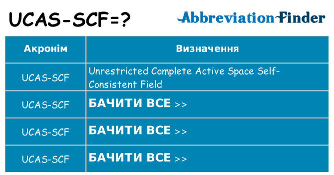 Що ucas-scf означають