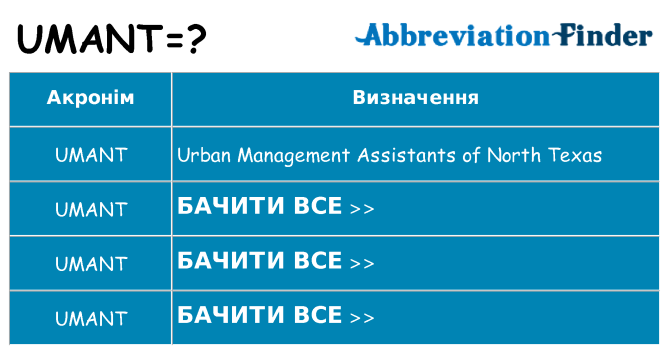 Що umant означають