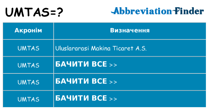 Що umtas означають
