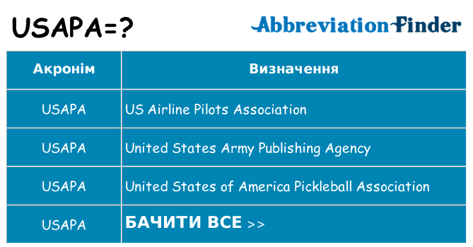 Що usapa означають
